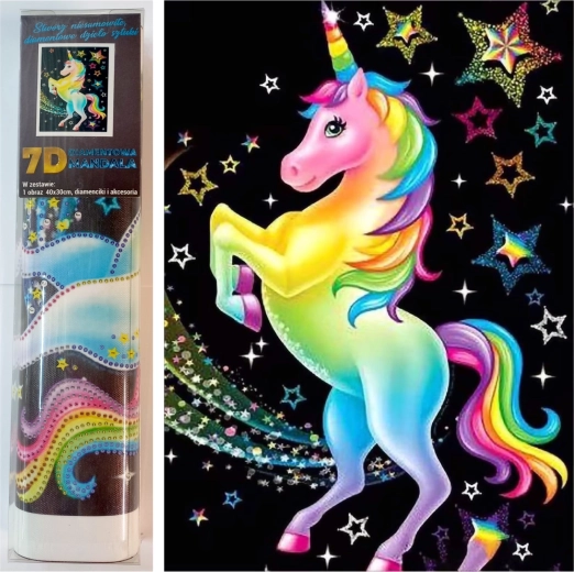 Diamond Painting Rainbow Unicorn 30 × 40 cm