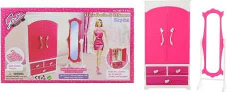 Glorie wardrobe with mirror for dolls