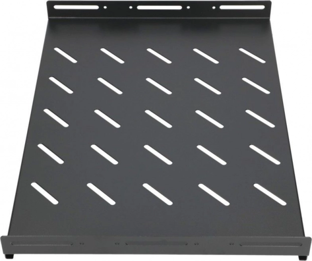 Półka 1U 350 mm do szaf 19" o głębokości 600 mm – czarna