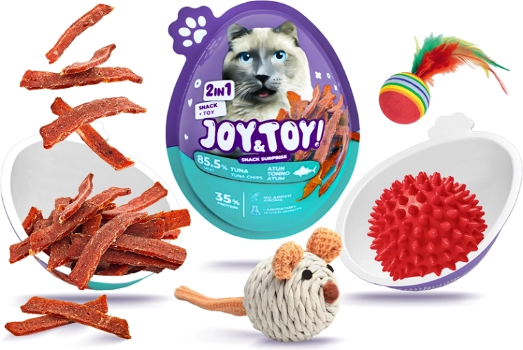 Joy&toy! Ei für Katzen mit Überraschung – Thunfisch-Chips