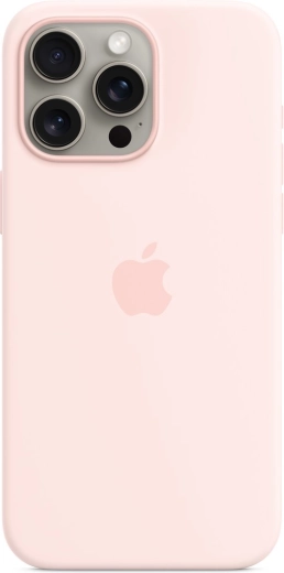 silicone case with MagSafe for iPhone 15 Pro Max – light pink