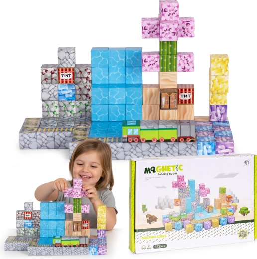 Costruzioni magnetiche per bambini, 112 pezzi