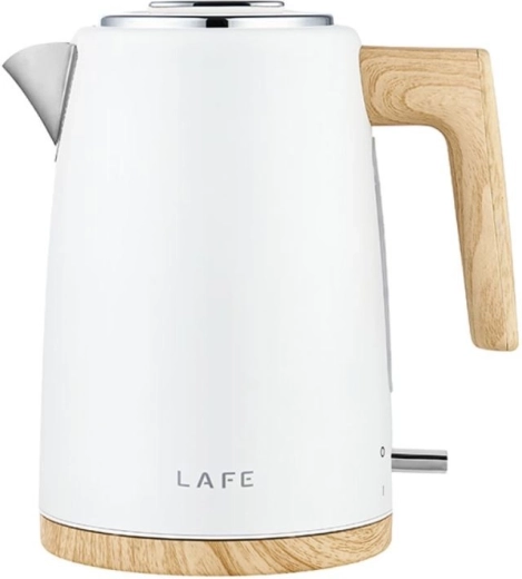 Bollitore elettrico LAFE Scandi Pro bianco con dettagli in legno