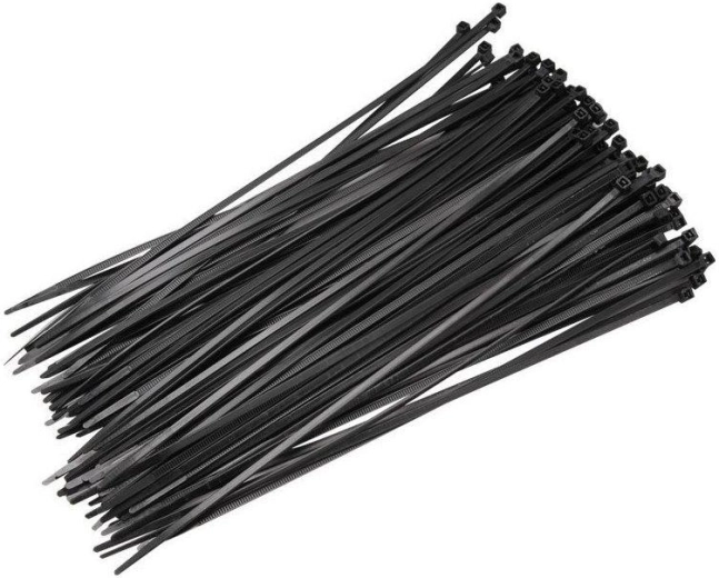 opaski zaciskowe 4,8 × 400 mm czarne, 100 szt.