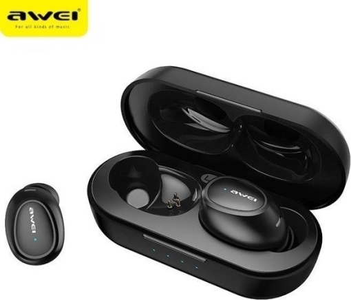 AWEI Bluetooth 5.0 wireless earbuds with docking station, black