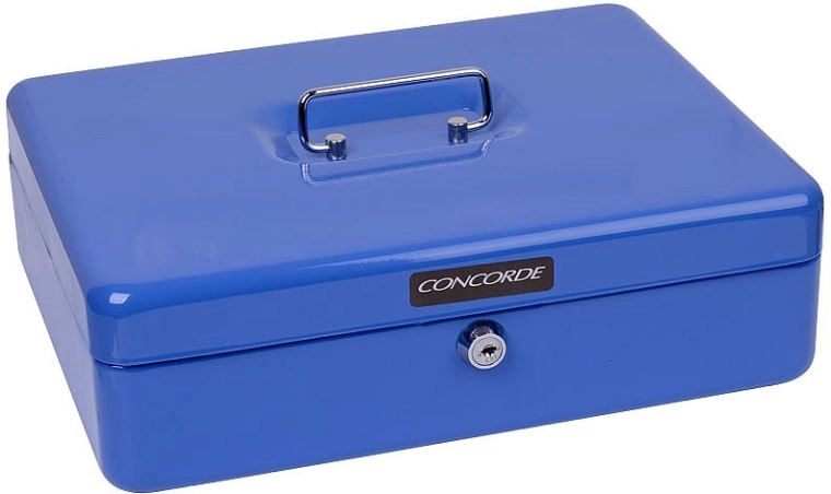CONCORDE Metal Cash Box 30 cm, Blue