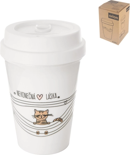 Gobelet isotherme en plastique UH « Amour infini » avec chat 0,35 l