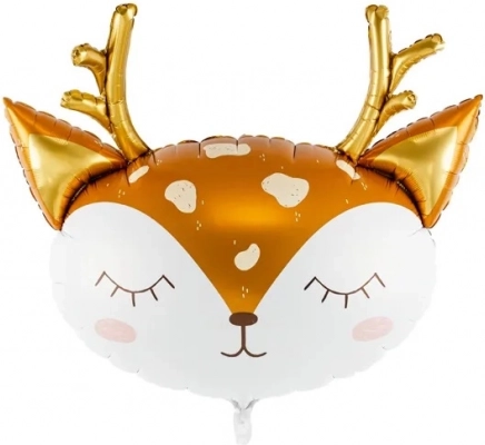 Ballon en aluminium tête de cerf – 73 × 64 cm