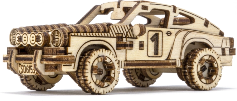 Puzzle 3D in legno – auto da rally da assemblare