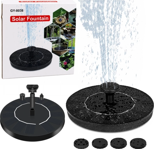 Solar garden pond fountain with 4 nozzles, 180 l/h