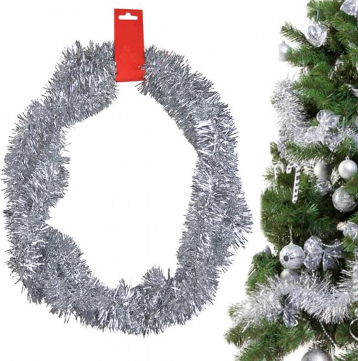Christmas Silver Tinsel Garland 2 m