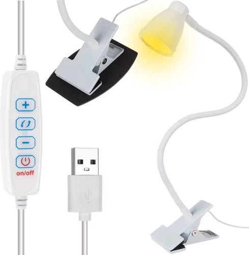 White Desk Lamp with Clip Izoxis