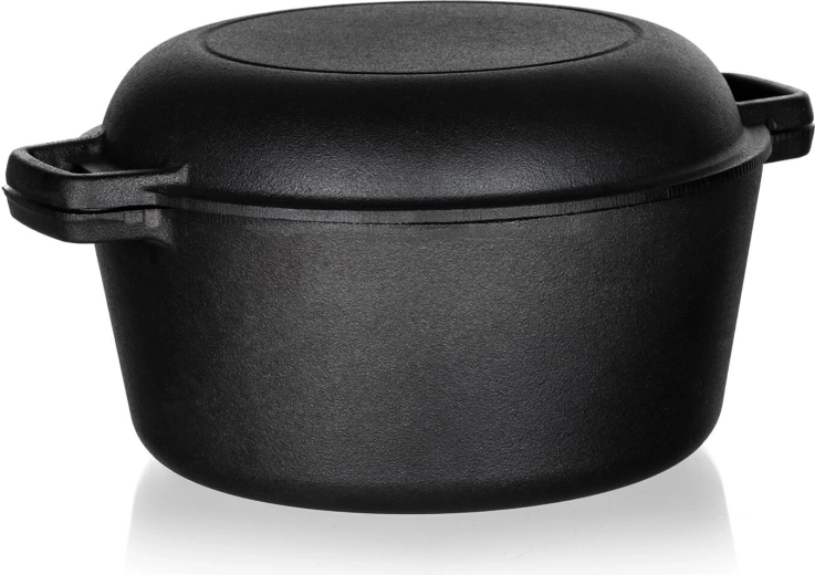Pentola in ghisa con coperchio Excellent 4,8 l + 1,8 l coperchio, nera