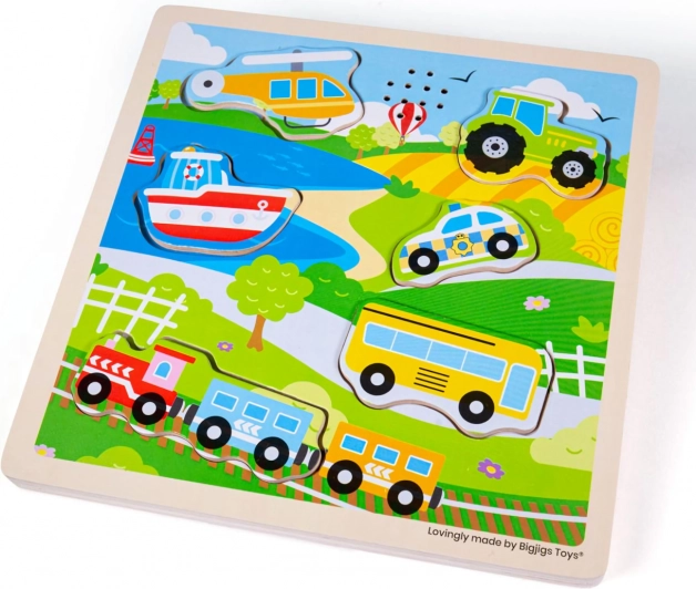 Wooden Sound Puzzle - Transport Vehicles