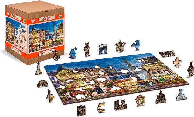 Puzzle in legno Colazione a Parigi 2 in 1 - 75 pezzi