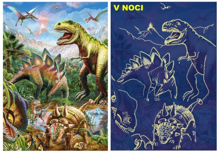 Lysende puslespil dinosaurernes verden 100 XL brikker