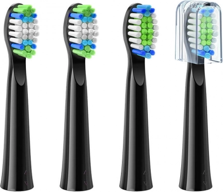 Replacement Brush Heads for Bitvae D2 Electric Toothbrush – Black (4 pcs)