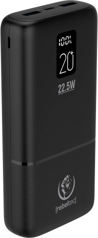 Rebeltec P20 Power Bank with LCD, 20000 mAh, PD 22.5 W