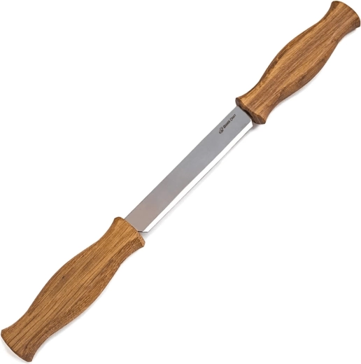 BeaverCraft drawknife with 3 mm blade, oak handle and leather sheath