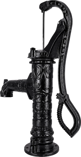 Pompe à eau décorative manuelle de jardin Abisynka, fonte noire