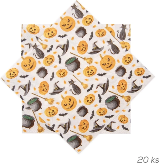 Papirservietter Halloween 33 × 33 cm, 20 stk.