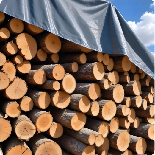 Protezione 100% impermeabile per legna, macchinari e carichi