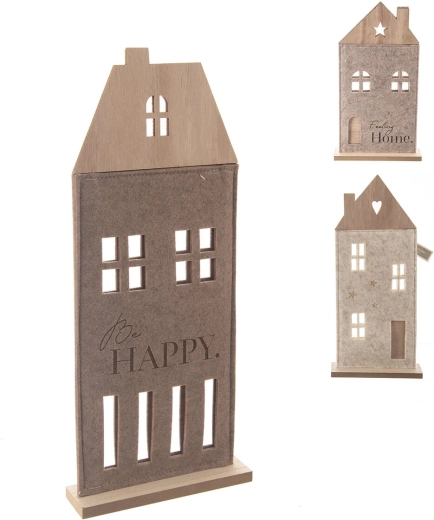 Decorative felt and wooden house, brown