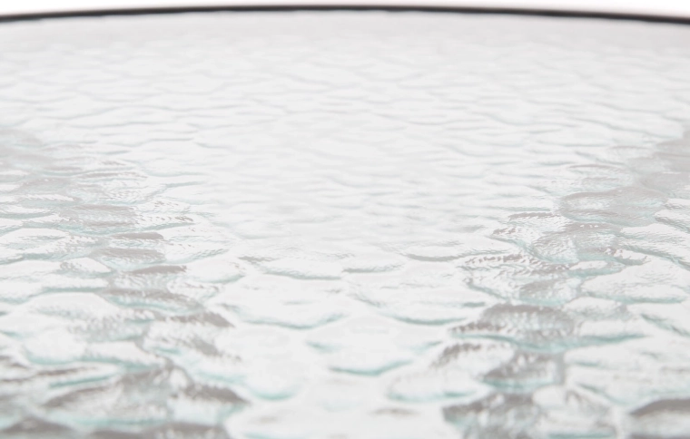 Durable glass top with fine texture