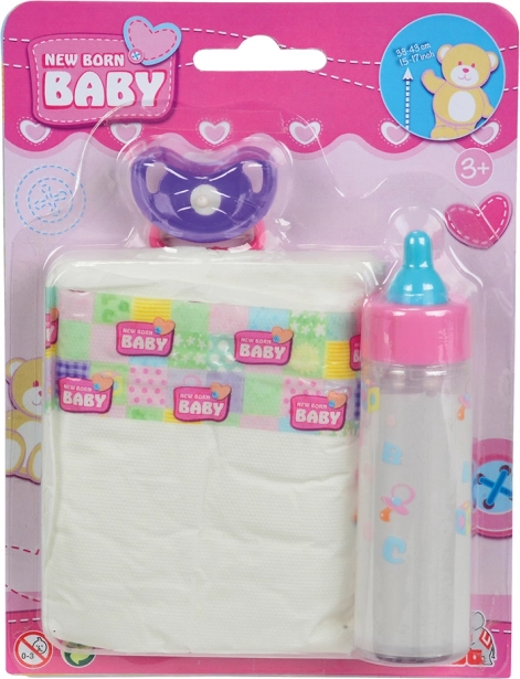 NBB set bottle, pacifier and diaper for dolls