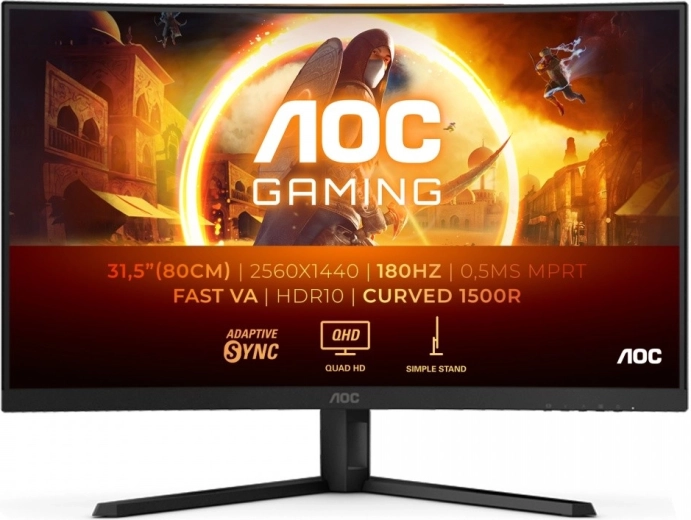 Monitor Curvo QHD da Gaming AOC da 31,5 pollici