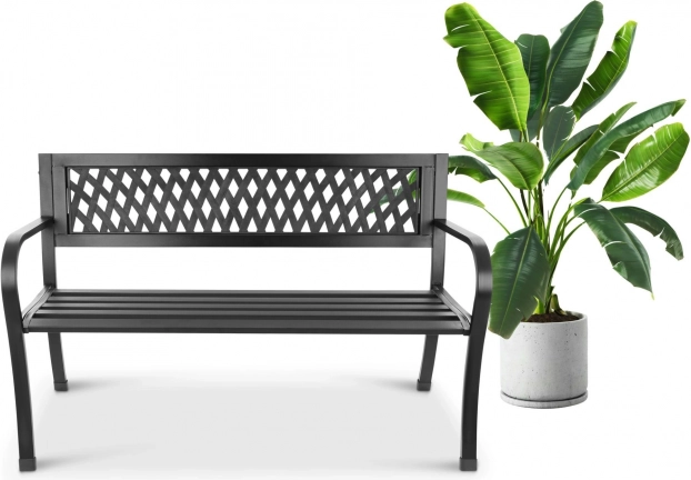 Garden bench with backrest for terrace and balcony