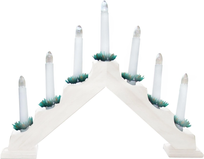 Chandelier de Noël électrique en forme de pyramide avec 7 bougies blanches