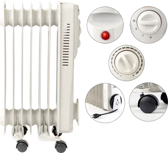 Präziser Thermostat und 3 Leistungsstufen