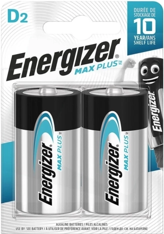Max Plus D LR20 Alkaline Batteries, 2 pcs