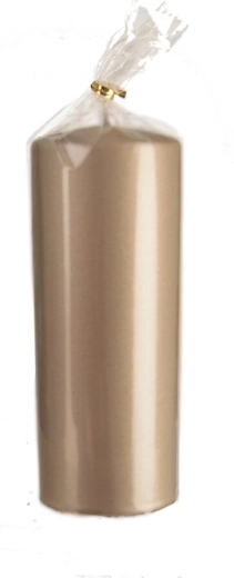 Mat cylinderlys champagne 7 × 18 cm