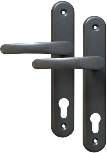 Ferramenta per porte MICHAELA, maniglia con chiave, interasse 90 mm, grigio