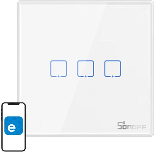 Smart Wall Switch Sonoff T2EU3C-RF 3-channel