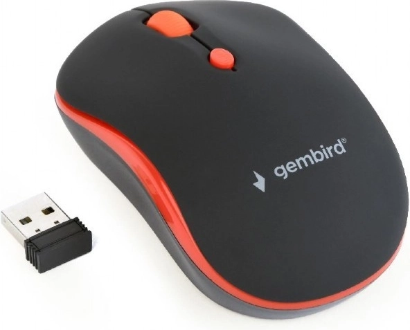 Mouse ottico wireless nero e rosso