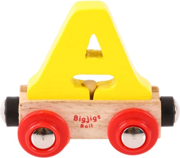 Wooden Train Car with Letter A for Train Set