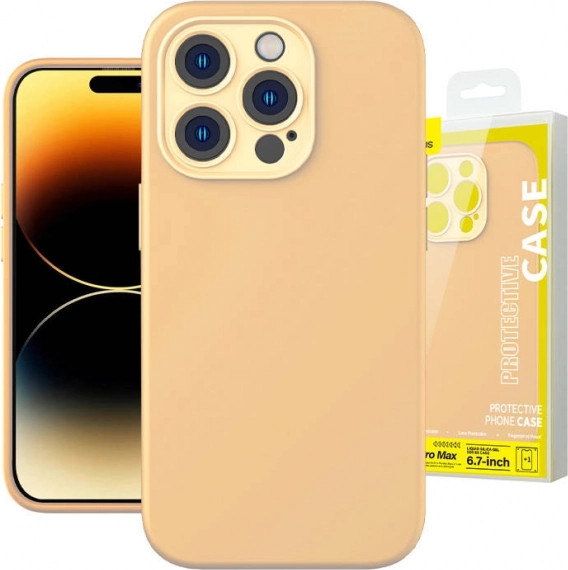 Baseus Liquid Silica Gel pouzdro pro iPhone 14 Pro Max + tvrzené sklo a čisticí sada – Sunglow
