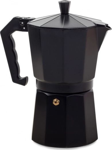 Aluminum Moka Coffee Maker 450 ml for 9 cups, black