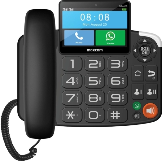 Stolní telefon Maxcom s velkými tlačítky a SOS funkcí