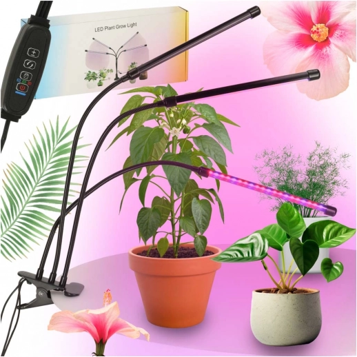 LED Lamp for Plant Growth with Three-Arm Panel