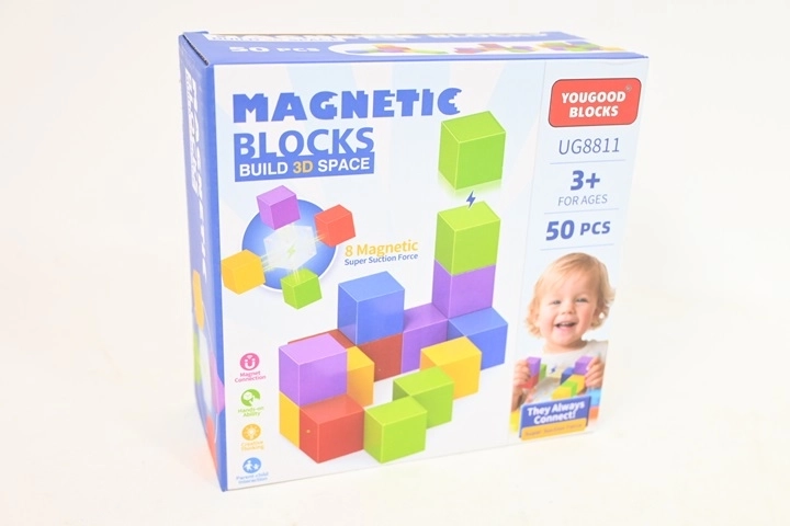 Jeu de construction magnétique Klocki magnetyczne 50 pièces