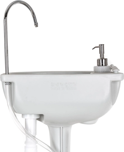 Integrated soap dispenser and practical accessories