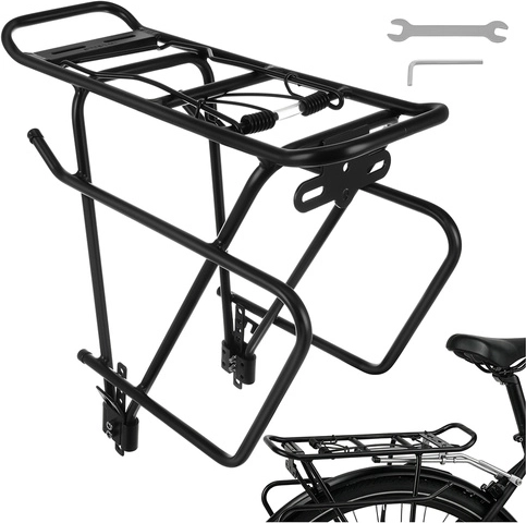 Rear bike rack TRIZAND, aluminum, 25 kg, for 24–29” bikes