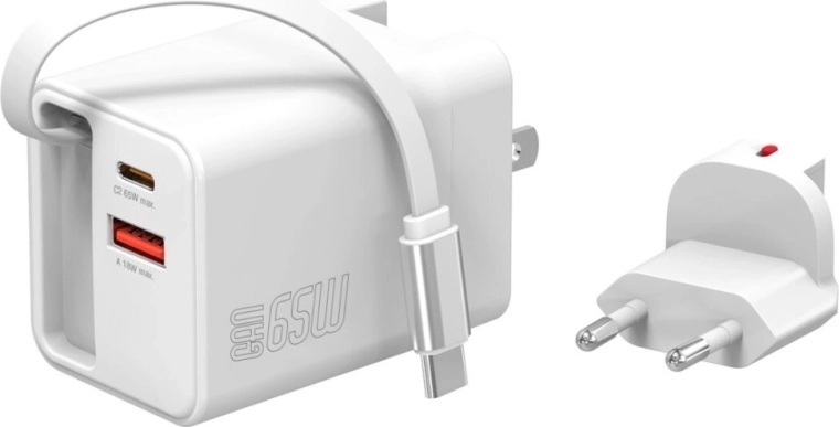 Cavo integrato avvolgibile “yo‑yo”