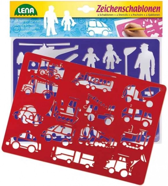 Drawing Stencils with Transport and People Motifs