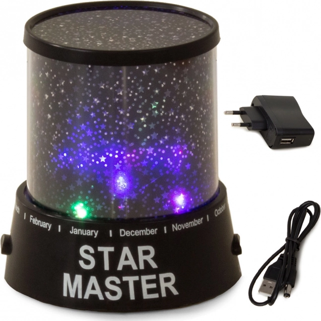 Star Master Starry-Sky Projector – night light with USB and battery power