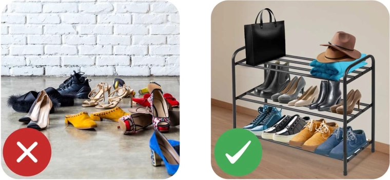 Fino a 16 paia su tre ripiani